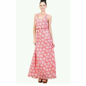 Tulle Size Medium Dark Pink Floral Maxi Dress